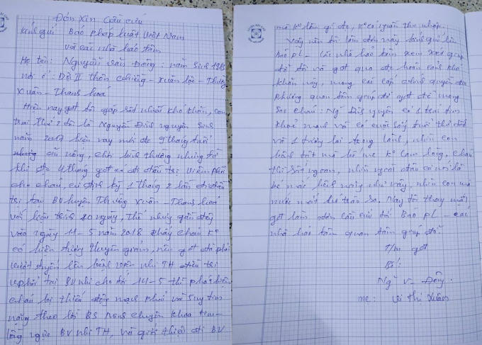 Anh Nguyễn Văn Đông đã có bức tâm thư đẫm nước mắt gửi đến Tòa soạn và các nhà hảo tâm.