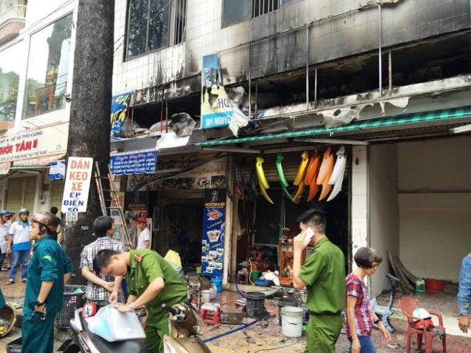 Hiện trường xảy ra vụ cháy.