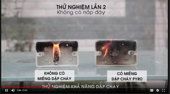 Thử nghiệm khả năng dập cháy của của công nghệ ACT.