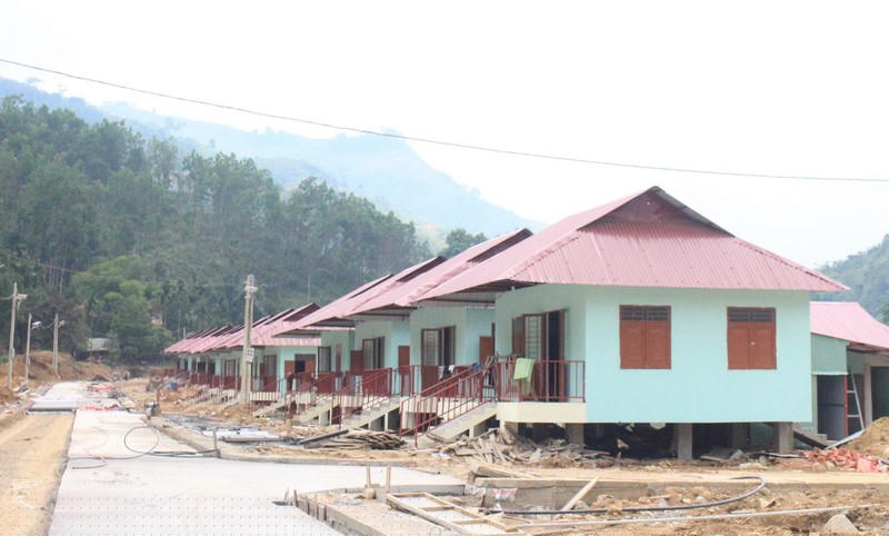 Một góc khu tái định cư cho bà con vùng sạt lở Trà Leng.