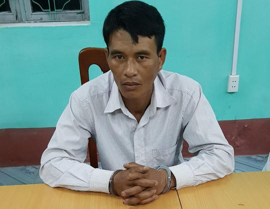 Đối tượng Vũ Đình Hòa tại cơ quan Công an.