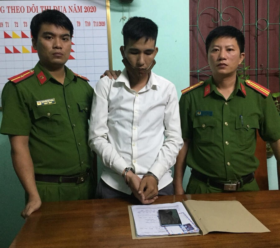 Đối tượng Võ Anh Hào và tang vật vụ trộm tại cơ quan Công an