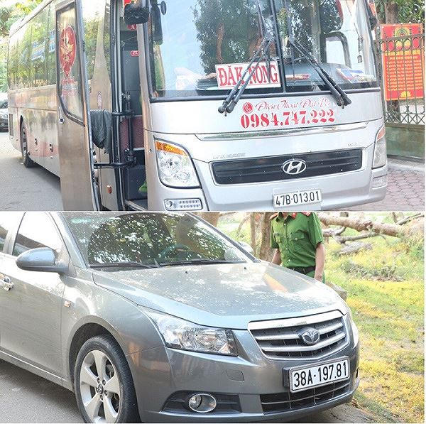 Hai chiếc xe các đối tượng sử dụng trong vụ việc.