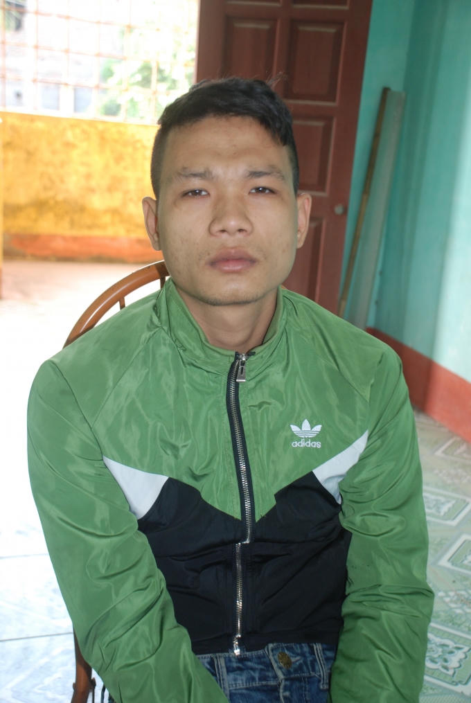 Đối tượng Lê Văn Kiểm, SN 1994 ở thôn Đầu, Tự Lạn, Việt Yên tại công an huyện Việt Yên.