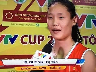 Dương Thị Hên, 1 trong số tuyển thủ trẻ đang có nhiều triển vọng.