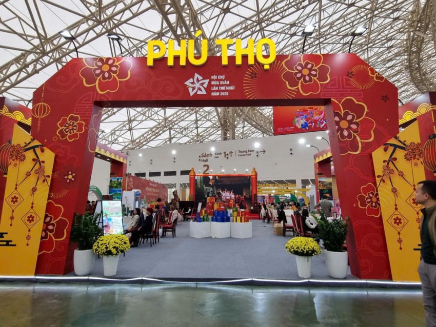 Gian hàng trưng bày của tỉnh Phú Thọ.