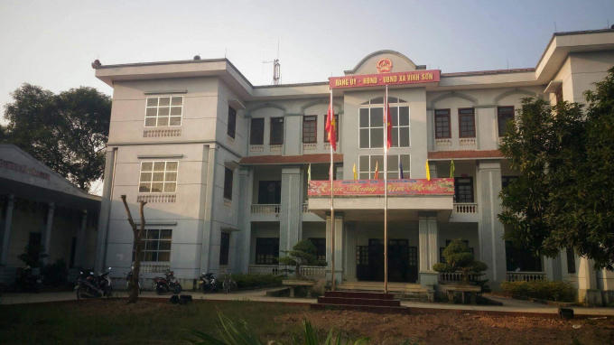 Trụ sở UBND xã Vĩnh Sơn - nơi xảy ra việc “rút ruột” công trình giao thông.