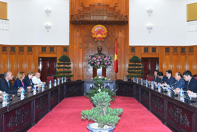 Toàn cảnh buổi đón tiếp. (Ảnh: VGP)