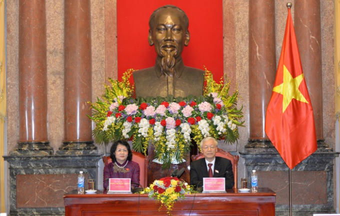 Tổng Bí thư, Chủ tịch nước Nguyễn Phú Trọng và Phó Chủ tịch nước Đặng Thị Ngọc Thịnh.