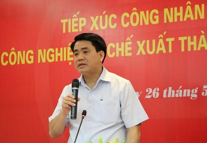 Chủ tịch UBND TP Hà Nội Nguyễn Đức Chung phát biểu tại hội nghị.