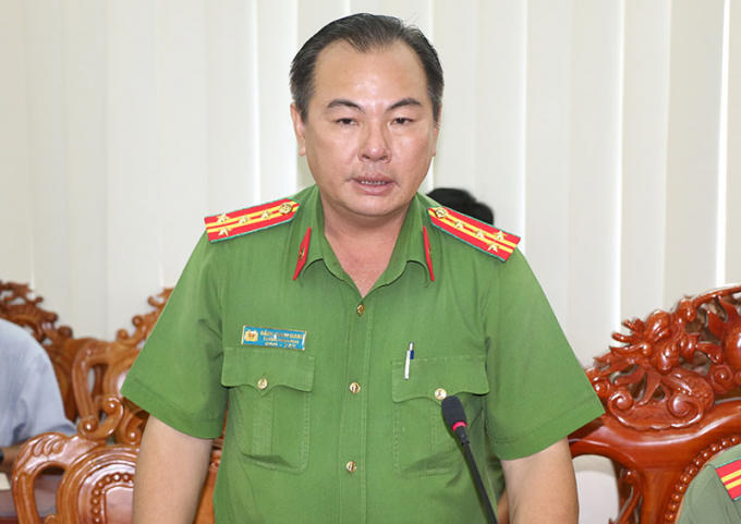 Đại tá Đặng Thanh Giang –Trưởng phòng Cảnh sát hình sự Công an Hậu Giang thông tin về vụ án.