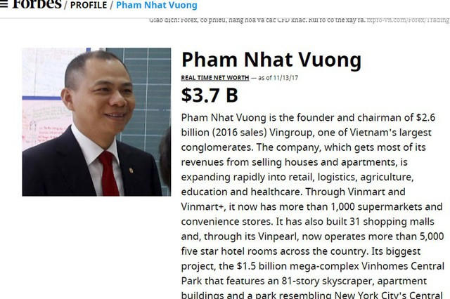 Tỷ ph&uacute; Việt vượt &ocirc;ng Donald Trump, chi 400 tỷ đồng vợ sếp ng&acirc;n h&agrave;ng lọt top người gi&agrave;u