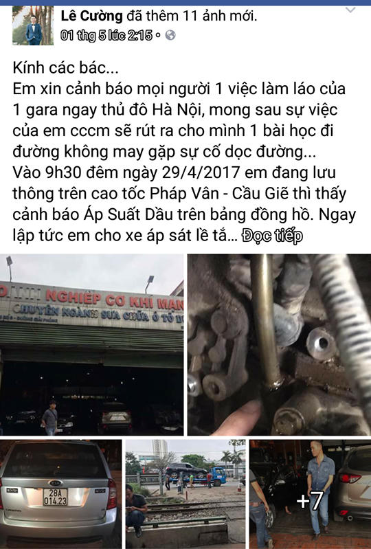 Anh Lê Cường bức xúc chia sẻ thông tin về sự việc này.