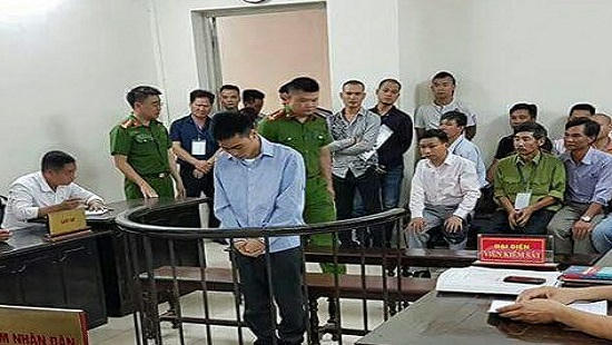 Bị cáo Lý Văn Hà tại phiên tòa xét xử sáng nay. (Ảnh: báo Công lý)