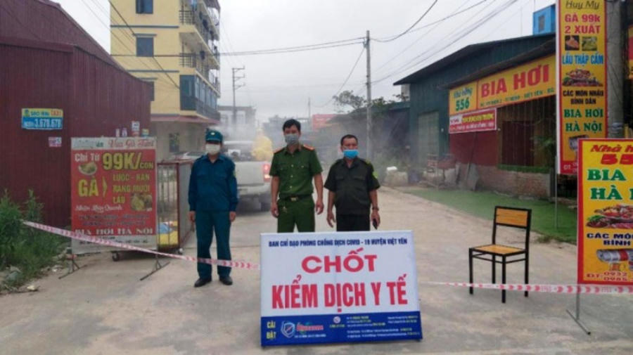 Một chốt kiểm dịch tại Bắc Giang. Ảnh: Việt Anh/Báo Thanh Niên