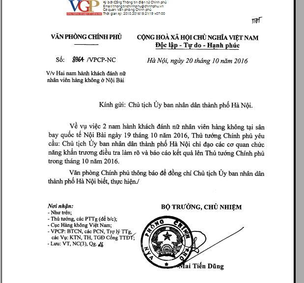 Chỉ đạo của Thủ tướng chính phủ.