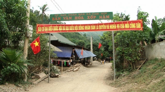 Bản làng ở huyện Tương Dương trong ngày bầu cử sớm.
