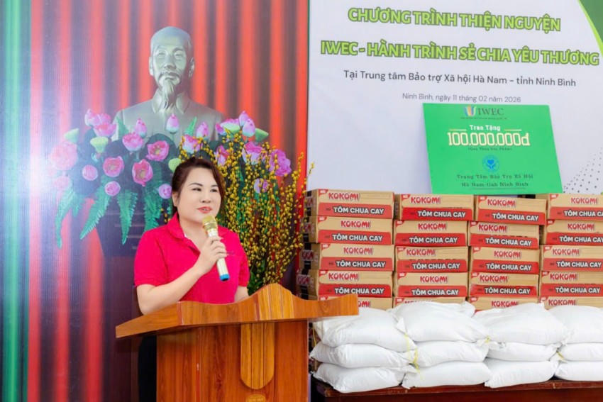 Bà Phạm Thị Mai Phương – Chủ tịch IWEC Miền Bắc phát biểu.