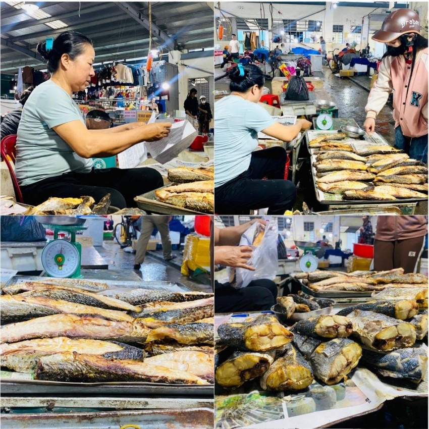 Bà Phạm Thị Thảo đã gắn bó với nghề bán cá nhiều năm.