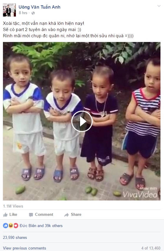Chia sẻ trên trang cá nhân Facebooker Uông Văn Tuấn Anh.