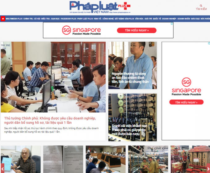 Giao diện phiên bản web tại địa chỉ demo.phapluatplus.vn