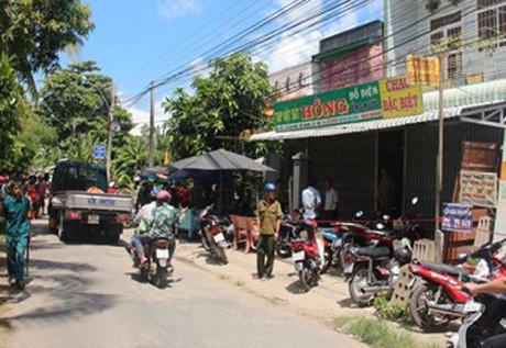 Hiện trường xảy ra vụ án mạng.