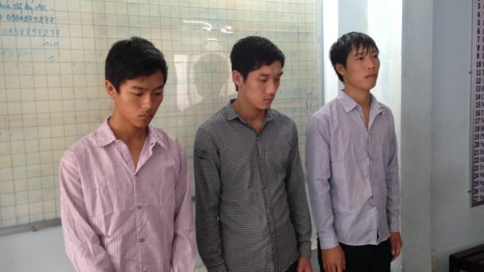 Ba đối tượng tại cơ quan công an.