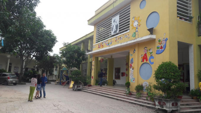 Trường mầm non Nghi Đức nơi xảy ra sự việc.