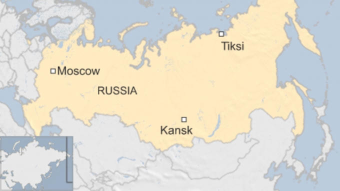 Vị trí làng Tiksi và Yakutia ở vùng Siberia, Nga. (Ảnh: BBC)