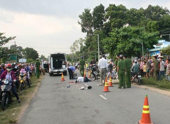 Hiện trường vụ tai nạn.