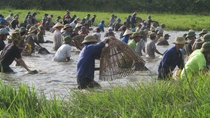 Dòng người miệt mài đánh cá tìm kiếm vận may cho mình.