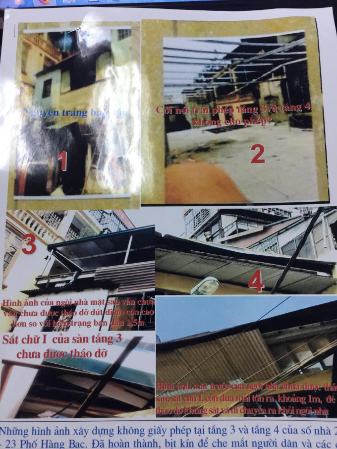 Công trình sai phạm của hộ gia đình ông Trung.