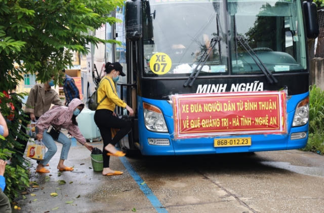 Bình Thuận đưa 15 người trong thùng xe đông lạnh về quê
