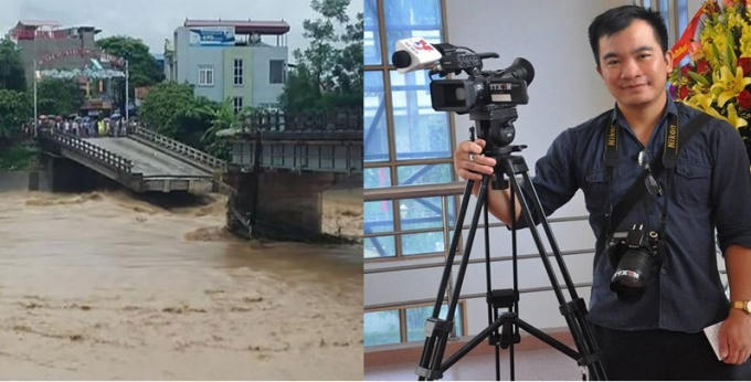 Phóng viên Đinh Hữu Dư mất tích trong lũ dữ khi tác nghiệp tại cây cầu Thia.