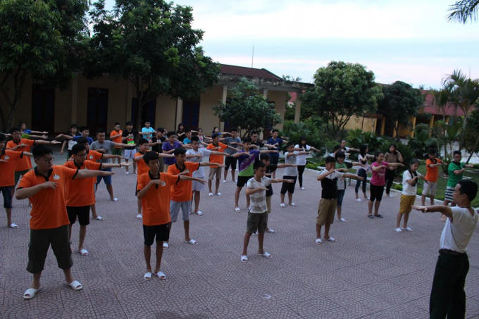 Thể dục buổi sáng. Ảnh: Học kỳ quân đội Thanh Hóa