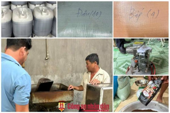 Các đối tượng sản xuất cà phê bột giả bằng đậu nành, bắp đã rang sẵn có tẩm ướp hóa chất để tạo mùi hương giống cà phê thật.
