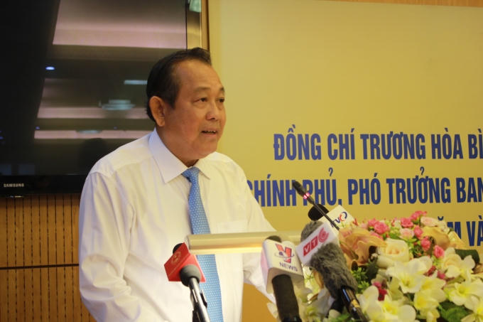 Phó TTg Trương Hòa Bình phát biểu tại cuộc làm việc với Bộ Tư pháp.