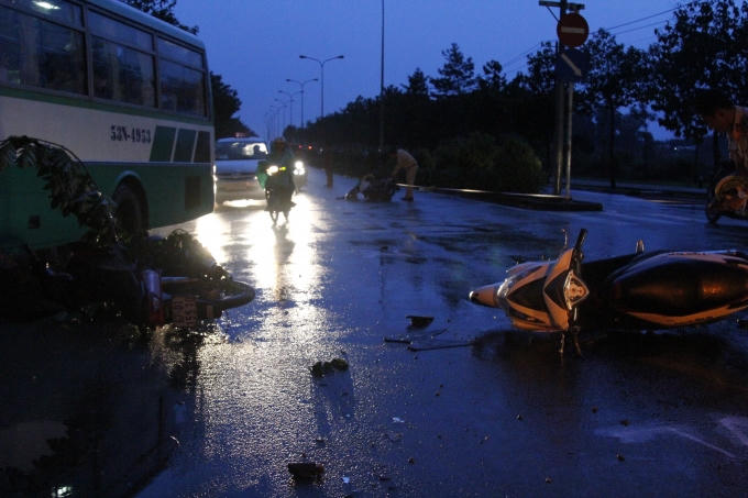 Hiện trường vụ tai nạn.