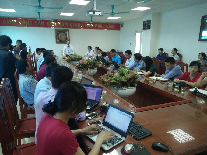 Toàn cảnh buổi họp báo.