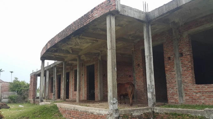 Trường mầm non xã Xuân Thiện bỏ hoang nhiều năm nay và người dân tận dụng làm nơi nhốt trâu bò