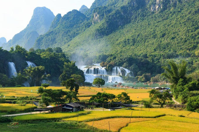 Toàn cảnh Thác Bản Giốc, thuộc huyện Trùng Khánh, Cao Bằng.