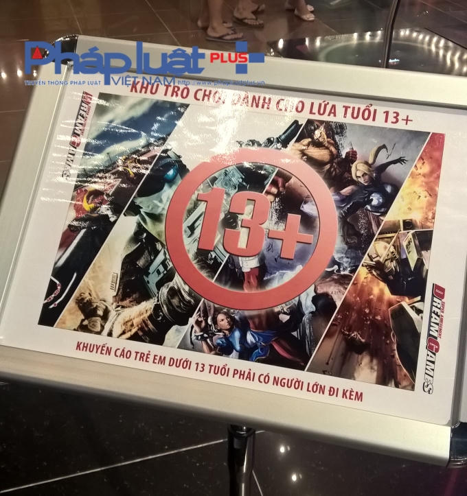 Đã có bảng thông báo khu trò chơi phù hợp với trẻ từ 13 tuổi.