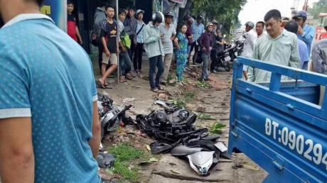 Hiện trường vụ tai nạn.