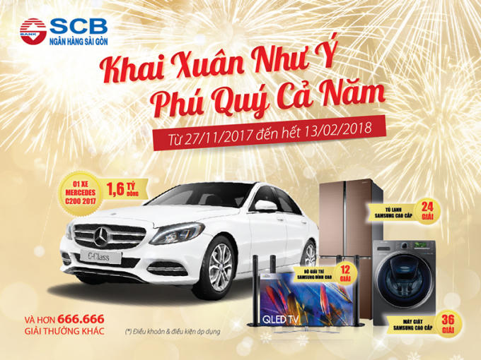 Ngân hàng SCB triển khai chương trình khuyến mại lớn nhất năm.