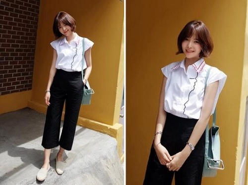 Sơ mi với quần suông lửng cũng không phải quá tệ đâu
