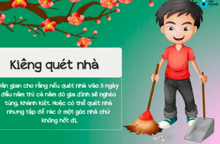 Theo kinh nghiệm dân gian, trong ngày đầu năm mới không nên quét nhà. Hình ảnh minh hoạ