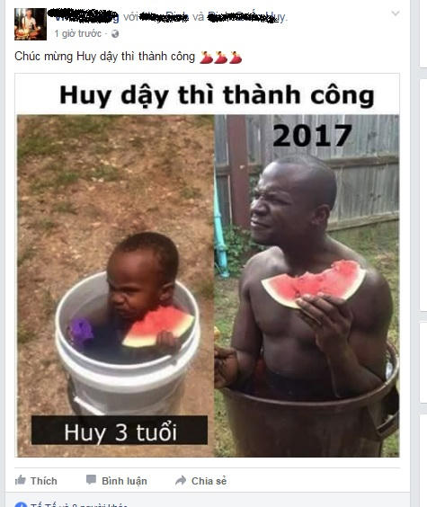 H&agrave;i hước đăng ảnh &ldquo;dậy th&igrave; th&agrave;nh c&ocirc;ng&rdquo; tr&ecirc;n Facebook