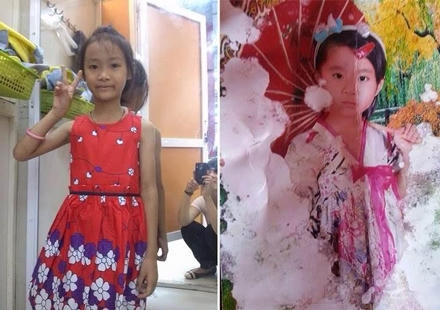 Cháu Tạ Thu Trang (ảnh phải) và cháu Nguyễn Thị Trang (bên trái).