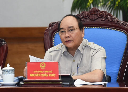 Thủ tướng Nguyễn Xuân Phúc chủ trì phiên họp Chính phủ thường kỳ tháng 4/2016. Ảnh: VGP/Quang Hiếu.