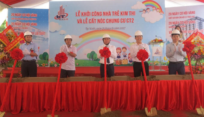 Trường mầm non với tổng mức đầu tư 35 tỷ đồng chính thức được khởi công vào ngày 8/6.